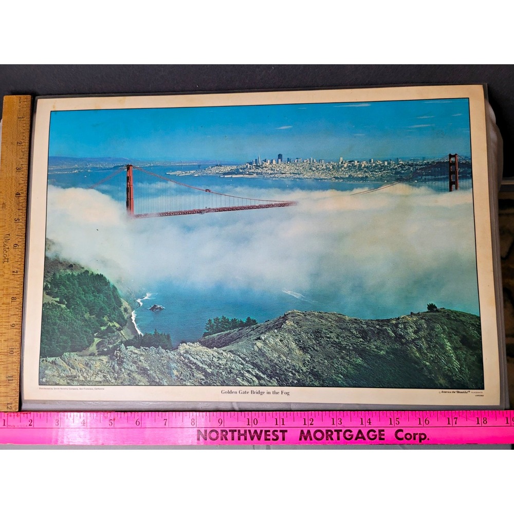 Golden Gate Bridge in the Fog Art Print 11x18 Landscape Placemat San Francisco